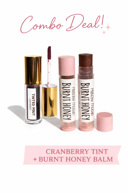 CRAZY DUO ( cranberry water tint + burnt honey lip balm)