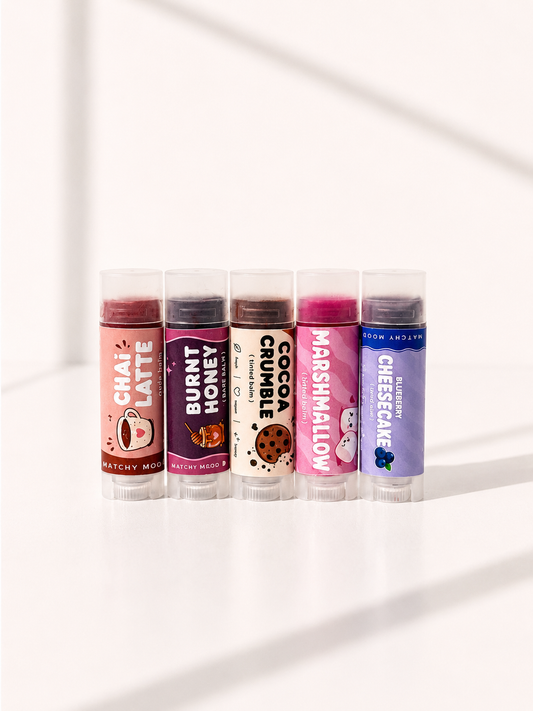 THE BALM BAR ⭐️( includes chai latte+ burnt honey+cocoa crumble+blueberry cheesecake + marshmallow)